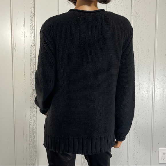 *Narciso Rodriguez Women’s Metallic Cable Knit Sweater Sz L - Picture 5 of 7